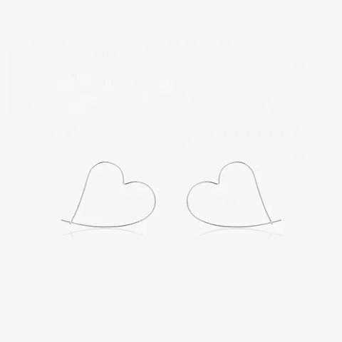 Minimalistische 925 Sterlingsilber Herz Hoop Ohrringe Für Damen Koreanischer Stil Süße Große Geometrische Kontur Schmuck