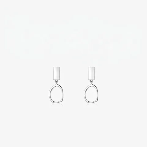 Orecchini a Goccia Geometrici in Argento Sterling 925 per Donna Orecchini a Cerchio Ovali Irregolari Minimalisti Gioielli