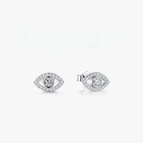 925 Sterlingsilber Böser Blick Ohrstecker Für Damen Luxuriös Eingelegte Zirkonia Glücksauge Ohrringe Mode Schmuck Geschenk