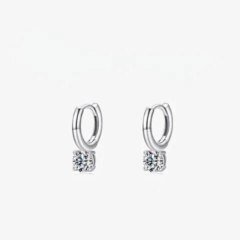 Orecchini a Cerchio in Argento Sterling 925 per Donna Orecchini a Pendente Minimalisti con Zirconia Tonda Gioielli CZ Eleganti
