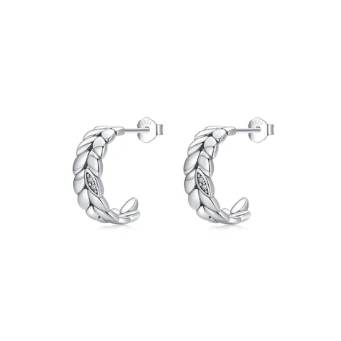 Vintage 925 Sterlingsilber Blatt Ohrstecker Für Damen Glänzende Strass Eingelegte Ährenform Zierlicher Schmuck Geschenk