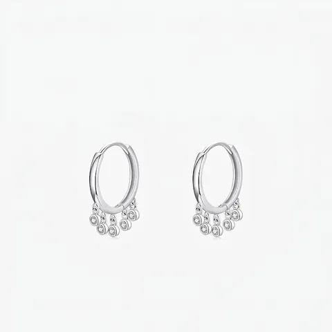 925 Sterling Zilveren Micro-Ingelegde Zirconia Oorbellen Elegante Geometrische Bedels Sieraden Voor Vrouwen Cadeau