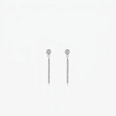 Elegant S925 Sterling Silver Tassel Drop Earrings For Women With Pave Rhinestone Minimalist Korean Fashion Jewelry Gift