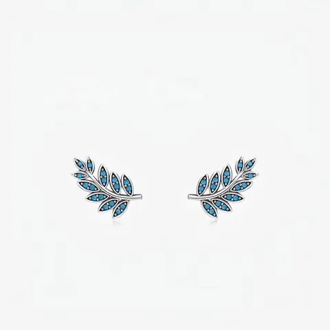 925 Sterlingsilber Türkis Blatt Ohrstecker Für Damen Minimalistische Zierliche Botanische Zweig Ohrschmuck Täglich Geschenk