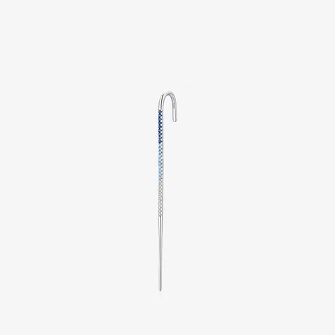 S925 Sterlingsilber Farbverlauf Blau Strass Lange Ear Crawler Ohrringe Für Damen Personalisierter Einzelschmuck Geschenk