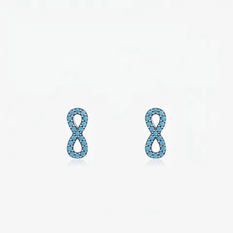 Pendientes de Botón Infinito de Plata de Ley 925 con Turquesa Joyería Minimalista para Mujer Accesorio Elegante Diario