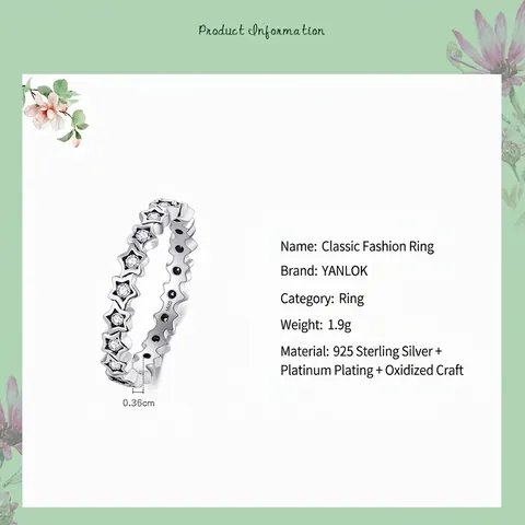 925 Sterling Silver Star Ring For Women Minimalist Dainty Pave Rhinestone Finger Ring Stackable Niche Design Fashion Jewelry