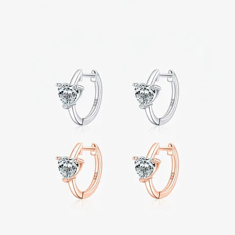 925 Sterlingsilber Herz Zirkonia Creolen Elegant Minimalistisch Funkelnd Zirkonia Ohrschnalle Für Damen Mode Schmuck