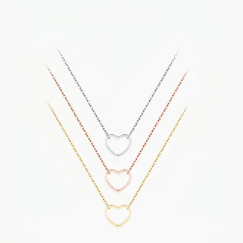 925 Sterling Silver Hollow Heart Necklace Minimalist Elegant Love Heart Pendant Clavicle Chain For Women Jewelry Gift