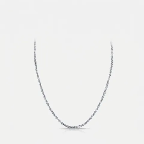 Elegant 925 Sterling Silver Pave Rhinestone Tennis Necklace For Women Luxury Single Row Sparkly Choker Chain Jewelry Wedding Party Gift