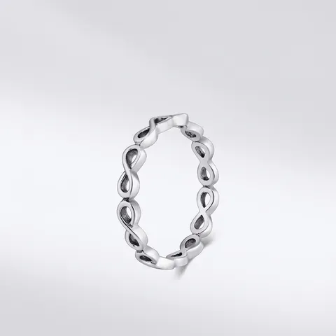 Minimalistischer 925 Sterlingsilber Unendlichkeitsring Für Damen Poliert Oxidiert Hohl Kontinuierliches Unendlichkeitsband Mode Schmuck