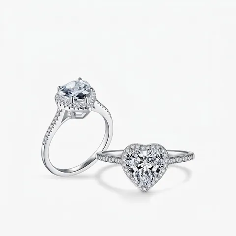 925 Sterling Silver Heart Zirconia Ring For Women Luxury Halo Pave Inlaid Engagement Wedding Jewelry Fashion Birthday Gift