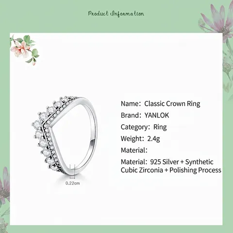 925 Sterling Silver V-Shaped Crown Ring For Women Elegant Zirconia Pavé Setting Wishbone Ring Minimalist Jewelry Gift