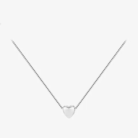 925 Sterlingsilber Herz Anhänger Halskette Minimalistische Veneziakette Choker Für Damen Elegante Daily Fine Jewelry Geschenk