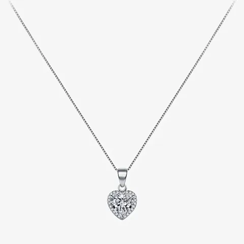 Collana con Pendente a Cuore in Argento Sterling 925 per Donna Elegante Zirconia Taglio a Cuore Gioielli di Moda Romantica Regalo