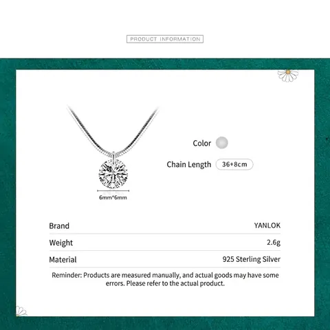 925 Sterlingsilber Zirkonia Halskette Für Damen Minimalistisch Schlangenknochenkette Rund Zirkonia Anhänger Schmuck Geschenk