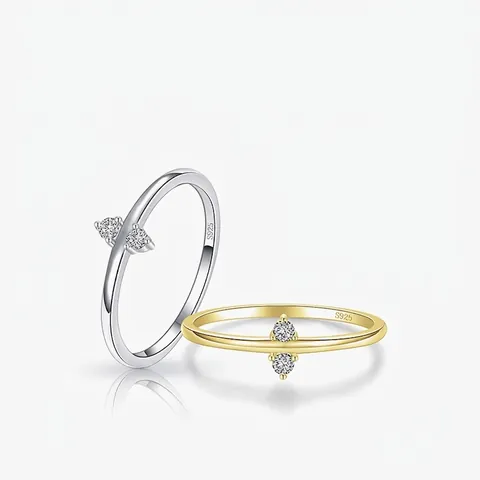 Minimalistischer 925 Sterlingsilber Zirkonia Ring Für Damen Eleganter Nischen-Design Mode Pendler Kleiner Finger Ring Schmuck Geschenk