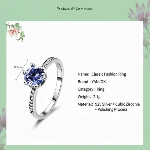 Luxury S925 Sterling Silver Tanzanite Blue Zirconia Crown Ring For Women Inlaid Cubic Zirconia Classic Light Luxury Jewelry Gift