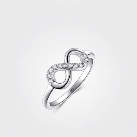 925 Sterlingsilber Unendlichkeitssymbol Ring Für Damen Zirkonia Eingelegt Poliert Einfach Mode Schmuck Fingerring