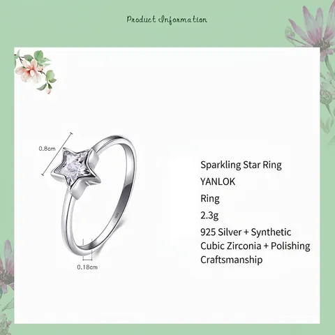 S925 Sterling Zilveren Ster Zirconia Ring Voor Vrouwen Minimalistische Sierlijke Vijfpuntige Ster Ring Mode Sieraden Cadeau