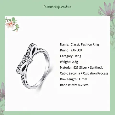 S925 Sterling Zilveren Strik Ring Voor Dames Glinsterende Zirconia Ingelegd Zoete Minimalistische Mode Sieraden Elegante Vlinder Vingerring