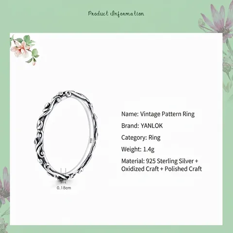 925 Argento Sterling Vintage Inciso Motivo a Vite Anello per Donna Retro Ossidato Oro Rosa Argento Placcato Gioielli Dita Impilabili