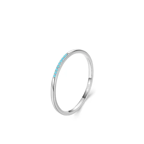 Minimalistischer 925 Sterlingsilber Türkis Ring Für Damen Dünnes Stapelbares Band Japanisch Koreanisch Frischer Stil Schmuck