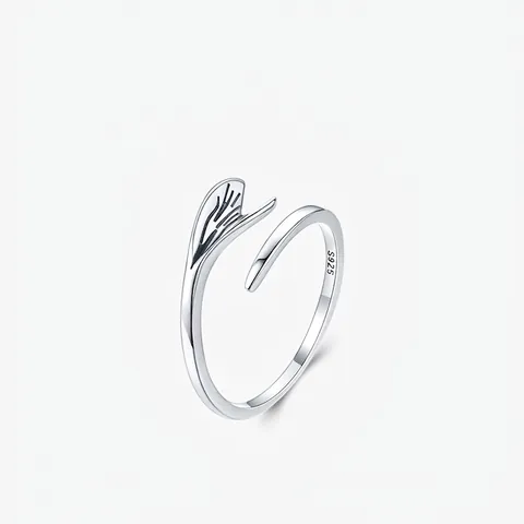 925 Sterlingsilber Fischschwanz Offener Verstellbarer Ring Für Damen Süß Niedlich Mode Fischflossen Design Schmuck Fingerring