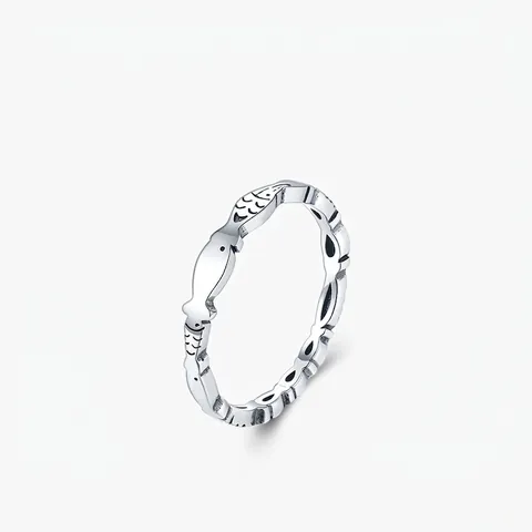 Minimalist 925 Sterling Silver Fish Pattern Open Ring For Women Cute Animal Motif Finger Ring Fashion Jewelry Daily Gift