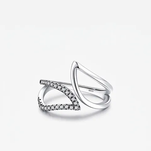 925 Sterlingsilber Blatt Offener Ring Für Damen Original Design Minimalistisch Hohl Eingelegt Zirkonia Mode Fingerring Schmuck