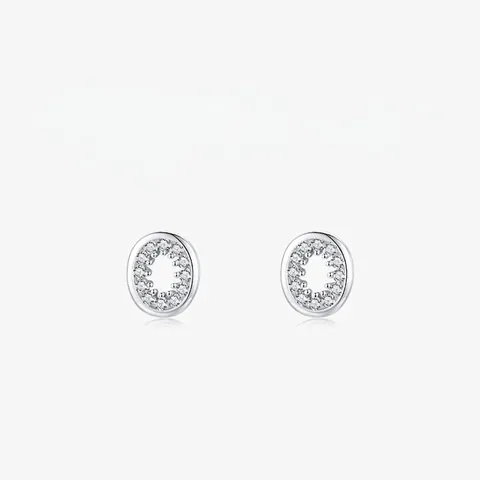 925 Sterlingsilber Oval Ohrstecker Für Damen Hohl Geometrisch Zirkonia Eingelegt Mode Nische Alles Passend Ohrschmuck