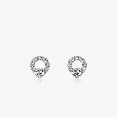 925 Sterlingsilber Rund Ohrstecker Für Damen Minimalistisch Zirkonia Eingelegt Geometrisch Kreis Ohrringe Luxus Mode Schmuck