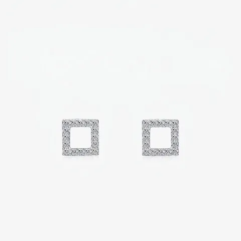 Orecchini a Bottone Quadrati in Argento Sterling 925 Minimalista da Donna Micro-pave Zirconia Gioielli per Orecchie Geometrici