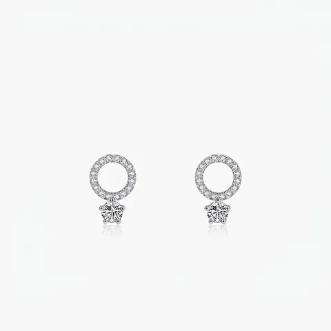 925 Sterlingsilber Zirkonia Ohrstecker Für Damen Koreanisch Minimalistisch Geometrisch Rund Creolen Elegant Luxus Schmuck Geschenk