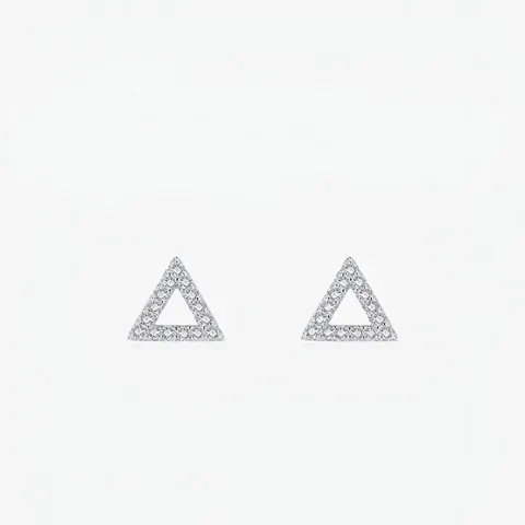 Orecchini a Bottone a Triangolo in Argento Sterling 925 per Donna Geometrici con Zirconia Micro-pavé Gioielli alla Moda