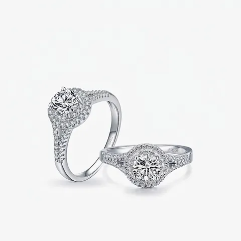 925 Sterlingsilber Rund Halo Ring Für Damen Luxuriöser Zirkonia Pave Hochzeit Verlobung Fingerring Mode Schmuck Geschenk