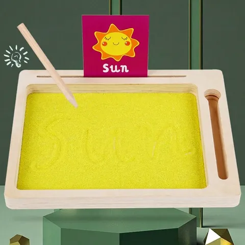 Wooden Montessori Sand Tray Writing Board For Kids Alphabet Numbers Learning Educational Sensory Toy With Pen And Cards