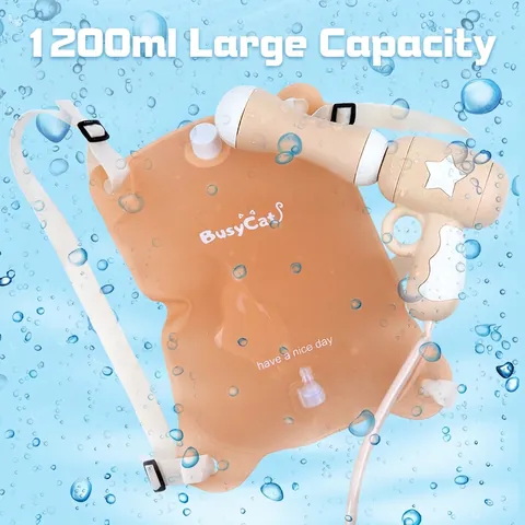 BusyCat Children Backpack Water Gun Toy Pull-out Spray Water Toy For Kids Outdoor Summer Beach Pool Water Play TPU Toy