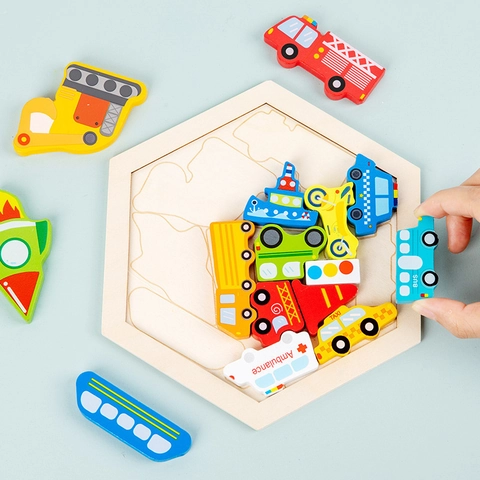Giocattoli Puzzle Cartoni Animati In Legno Animali Frutta Dinosauro Trasporto Montessori Giochi Educativi Per Bambini