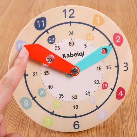Orologio Didattico Montessori in Legno Per Bambini Orologio Per Imparare L'ora Con Scale Ore Minuti Puzzle Matematico Educativo