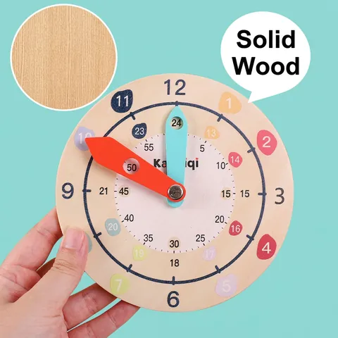 Orologio Didattico Montessori in Legno Per Bambini Orologio Per Imparare L'ora Con Scale Ore Minuti Puzzle Matematico Educativo