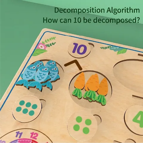 Gioco di Alimentazione Matematica Montessori Giocattolo Educativo in Legno Pratica Addizione Sottrazione Apprendimento Orologio Puzzle Bambini