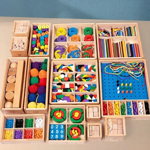 Juego de 15 Piezas de Juguetes Educativos de Madera Froebel Gifts Gabe Montessori Aprendizaje Temprano Bloques de Construcción Geométricos