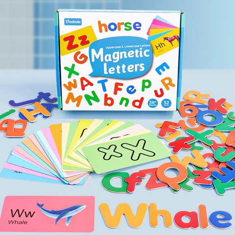 Carte Gioco Abbinamento Alfabeto Inglese Magnetico Lettere in Legno Cognizione Apprendimento Precoce Giocattolo Educativo Bambini