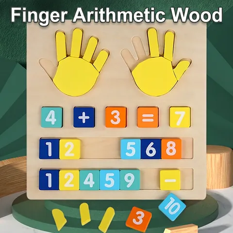 Wooden Finger Arithmetic Math Board For Kids Preschool Learning Counting Educational Toy Number Addition Subtraction Board Games