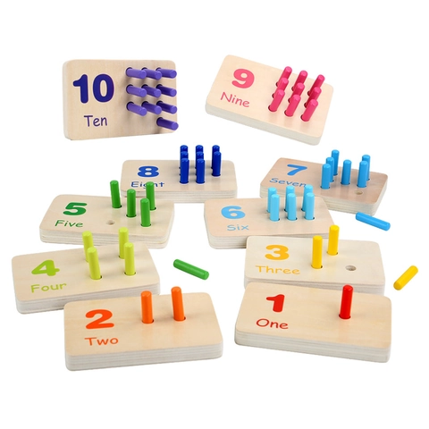 Giocattolo in Legno Montessori Matematica Bastoncini per Contare Tabellone per Riconoscimento Numeri Educativo per Bambini