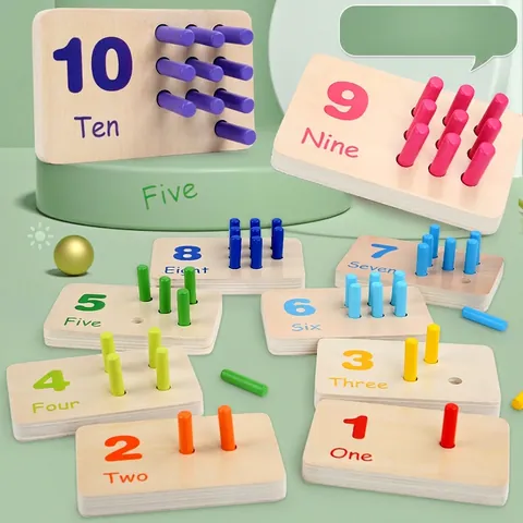 Giocattolo in Legno Montessori Matematica Bastoncini per Contare Tabellone per Riconoscimento Numeri Educativo per Bambini