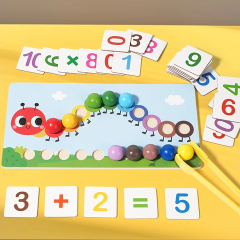 Holz Raupe Mathematik Lernspielzeug Montessori Perlen Klemmen Zählen Sortieren Spiel Für Kinder Frühpädagogik Training
