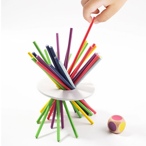 Gioco Educativo Montessori con Bastoncini di Equilibrio in Legno Colorato per Allenamento Sensoriale per Bambini