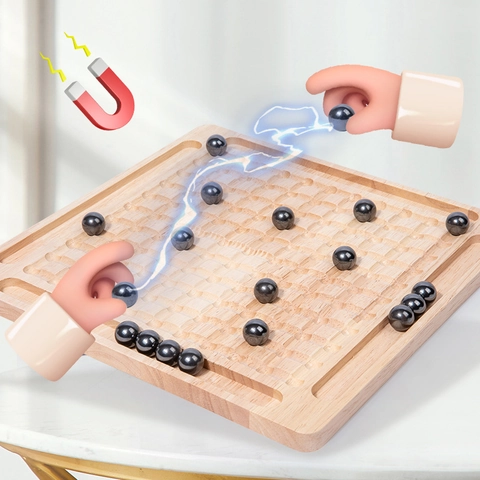 Gioco da Tavolo Magnetico in Legno Scacchi a Induzione Allenamento Logico Educativo per Bambini Adulti Giocattolo di Famiglia